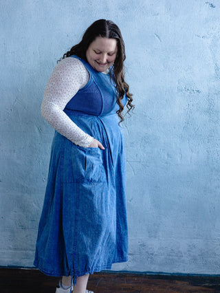 Blue Everyday Mineral Wash Jumper Dress
