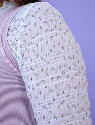 White 3D Embossed Floral Print Layering Top
