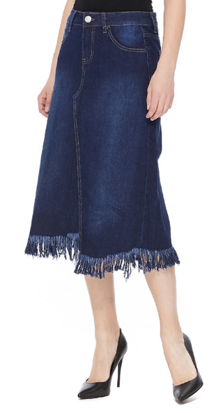 The Ava Fringe Midi Skirt