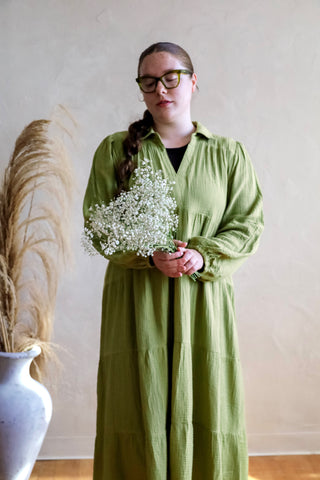 Avocado Green Maxi Plus Dress