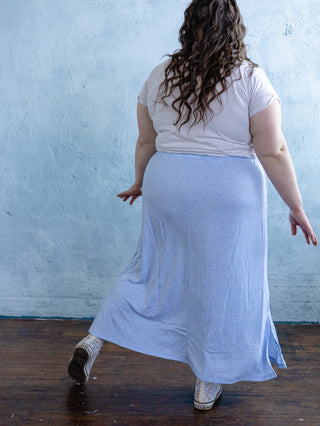 Blue Pastel Knit Drawstring Skirt