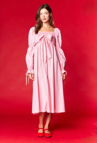 Pink Candy Cane Stripe Midi Dress