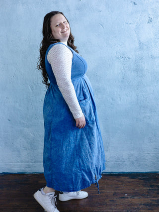 Blue Everyday Mineral Wash Jumper Dress