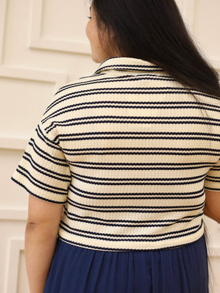 Coffee Shop Ready Striped Midi Dress