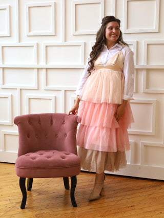 Champagne Ice Cream Tulle Jumper Dress