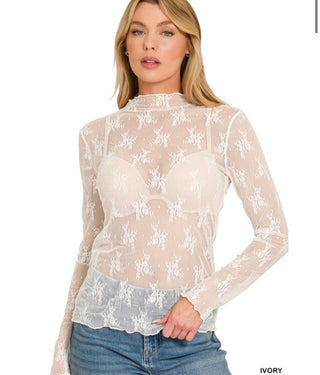 Ivory Floral layering Top