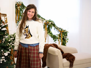 Cream Vintage Horse Head Motif Sweater