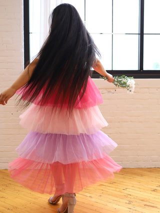 Pink and Purple Ombre Tulle Jumper Dress