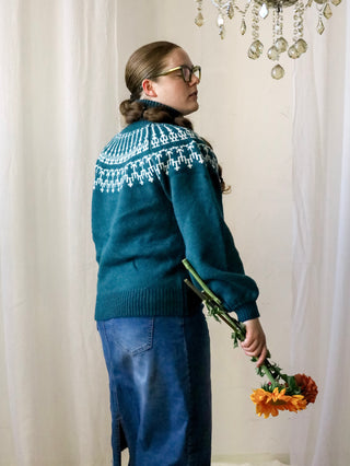 Campfire Ready Teal Turtleneck Sweater