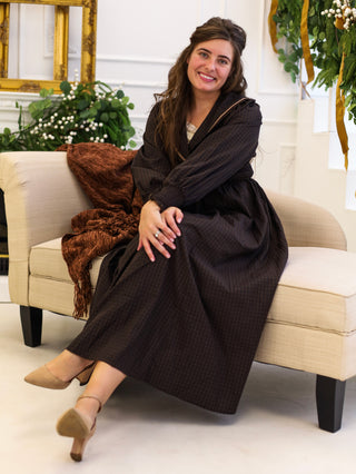 Vintage Plaid Statement Collar Dress