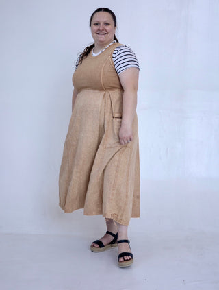 Khaki Everyday Mineral Wash Jumper Dress