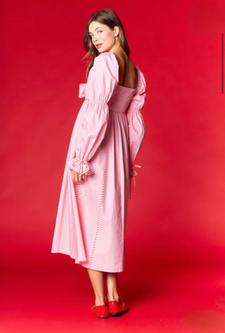 Pink Candy Cane Stripe Midi Dress