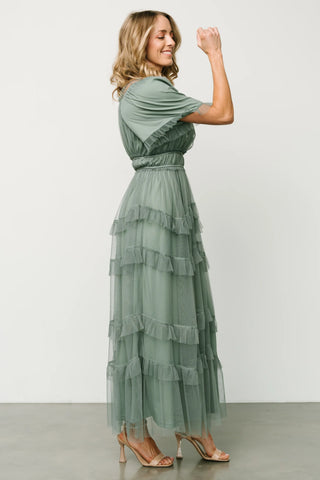 Sage Green Tulle Maxi Dress