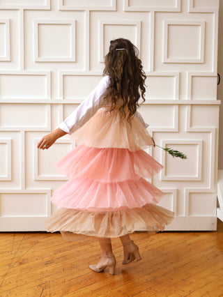 Champagne Ice Cream Tulle Jumper Dress