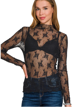 Black Floral layering Top
