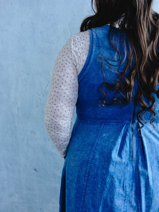 White 3D Embossed Floral Print Layering Top