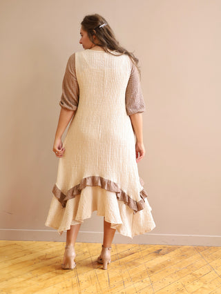 Stunning Sand and Beige Ruffle Dress