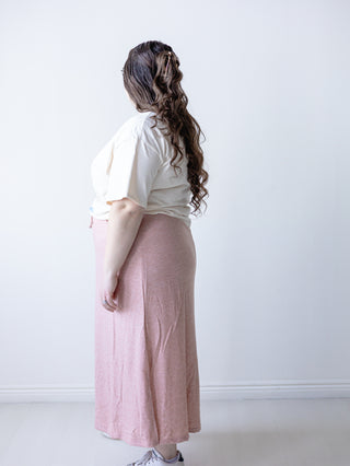 Pink Pastel Knit Drawstring Skirt