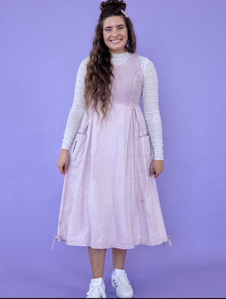 Lilac Everyday Mineral Wash Jumper Dress