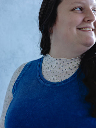 White 3D Embossed Floral Print Layering Top