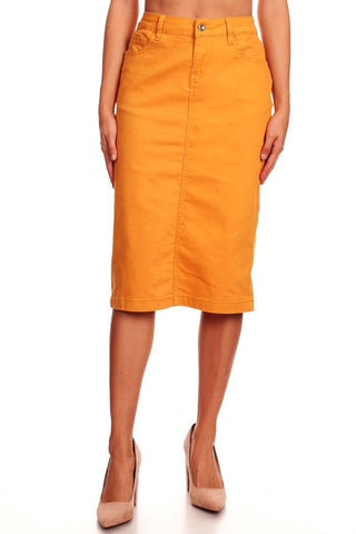 Golden Dandelion Denim Skirt