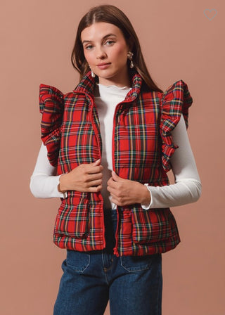 Winter Plaid Puffer Vest