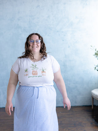 Blue Pastel Knit Drawstring Skirt