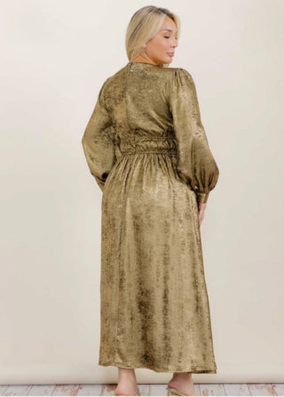 Gold Shimmer Maxi Dress