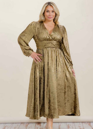 Gold Shimmer Maxi Dress