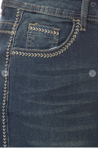 The Anna Vintage Stitched Denim Skirt