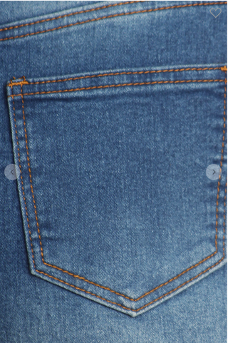 Cassie Distressed Denim Midi Skirt