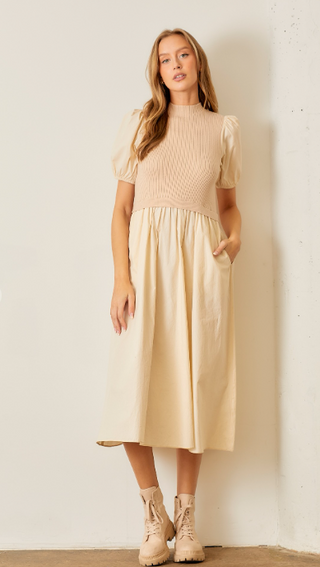 Creamy Chai Sweater Midi Dress