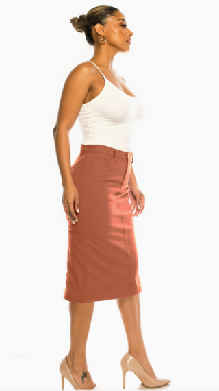 Clay Colored Denim Skirt