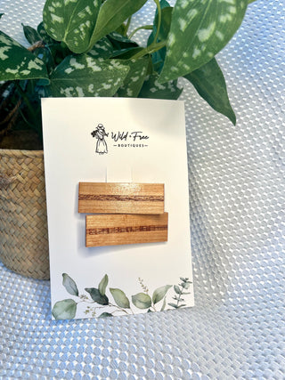 The Single Stripe Wooden Hair Clip Set (4 colors available)