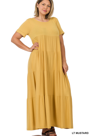 Light Mustard Maxi Plus Dress