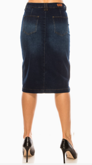 The Sophia Button Down Denim Skirt