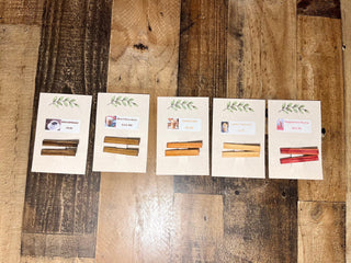 handmade wood hair clips